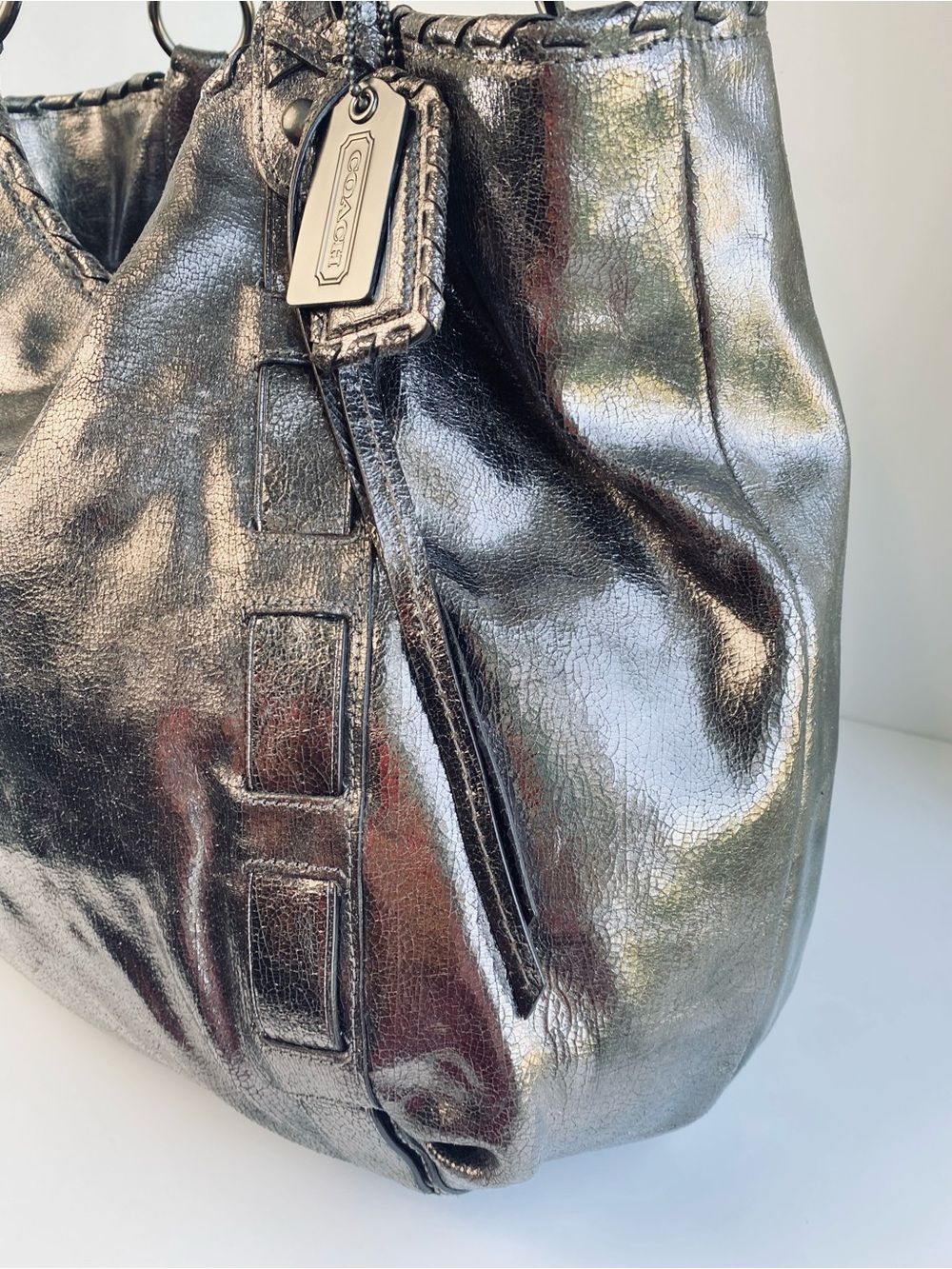 Coach XL Dylan Tote – Limited Edition Metallic Whipstitch - Picture 8 of 16